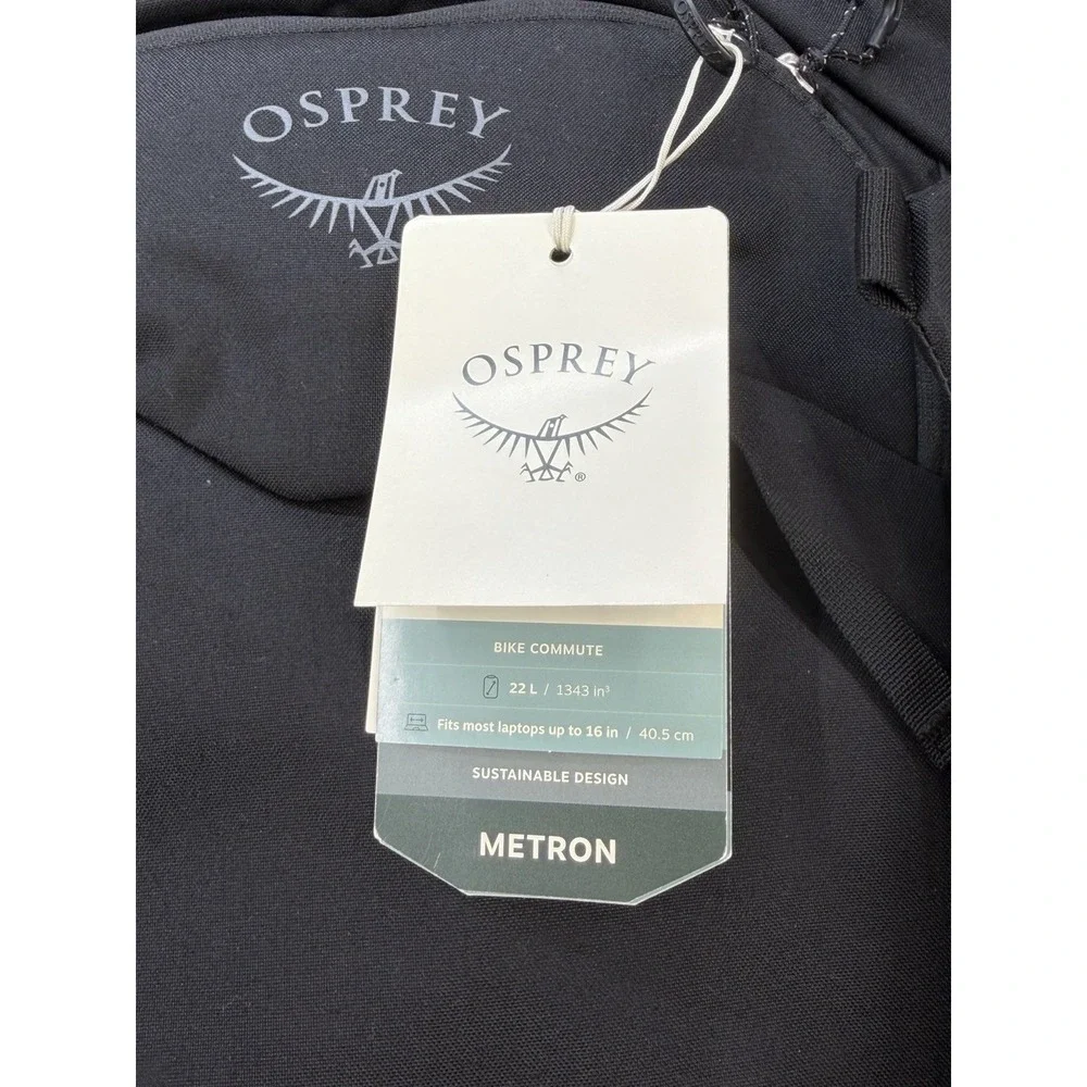 Osprey Pack Metron 24L Pack Black New Bike Commute Bag Rain Cover